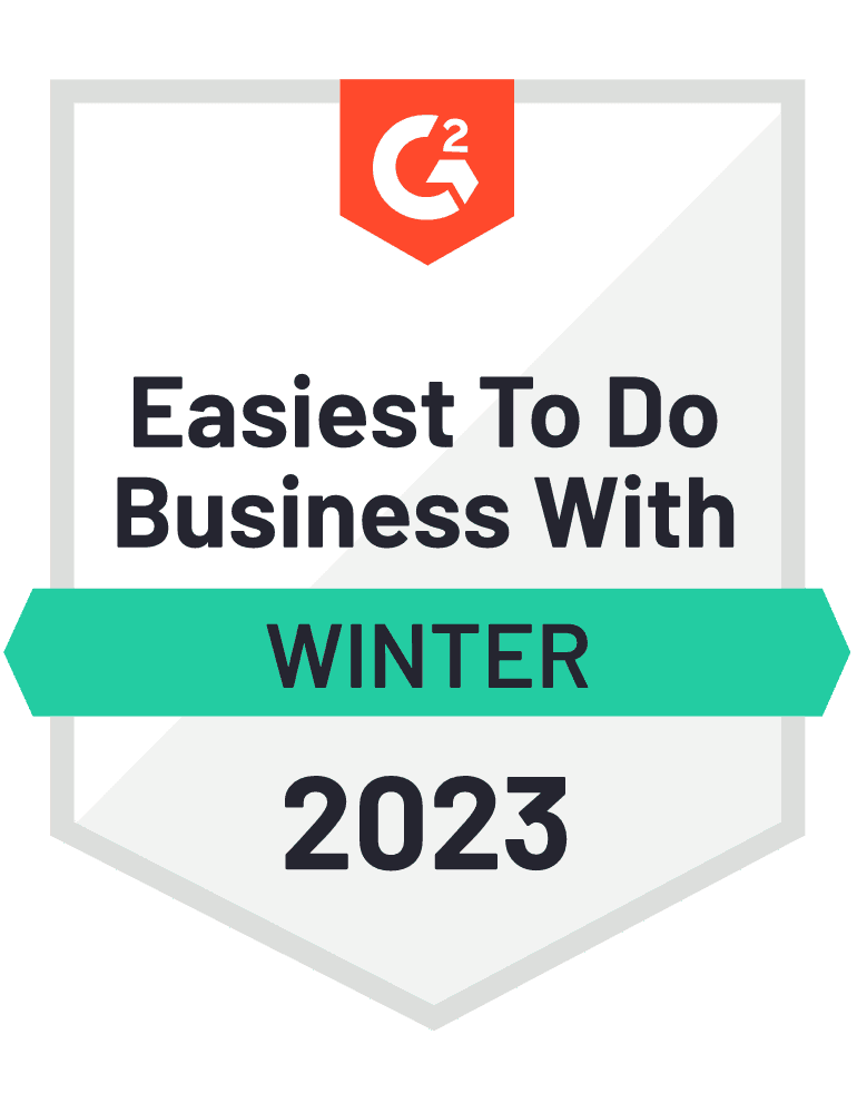 G2 Easiest to do Business With - Winter 2022