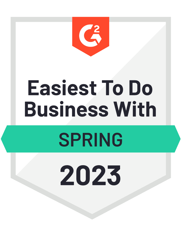G2 Easiest to do Business With - Spring 2023