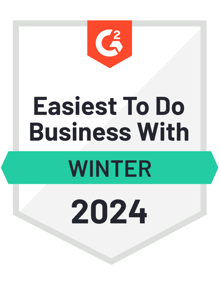 G2 Easiest to do Business With - Winter 2024