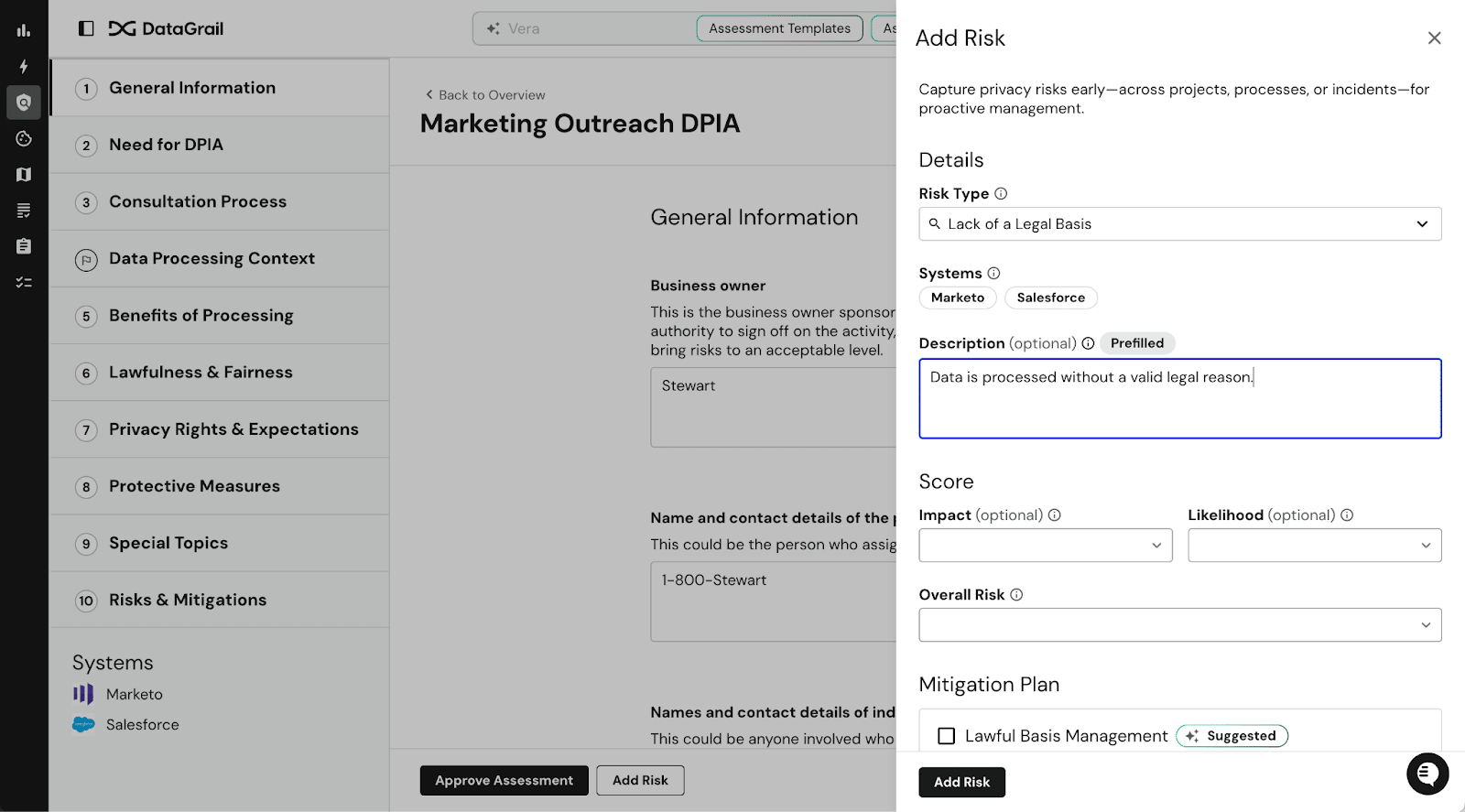 Flag and Track Risks from Assessments Directly in Risk Register | DataGrail
