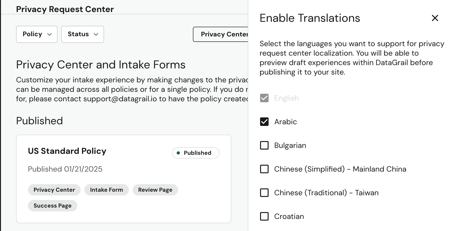 10 Expanded language support | DataGrail