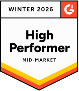 G2 award Winter 2026 - High Performer Mid Market