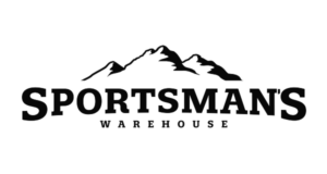 Sportsman's Warehouse logo with a mountain silhouette above the bold 'SPORTSMAN'S' and 'WAREHOUSE' beneath.